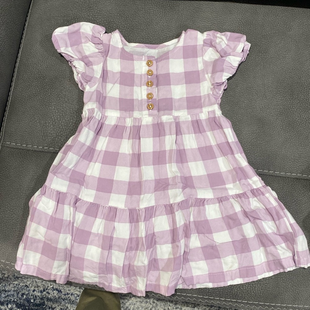 2t purple plaid dress